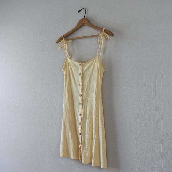 Topshop Dresses & Skirts - Topshop Ribbed Button Down Strappy Sundress